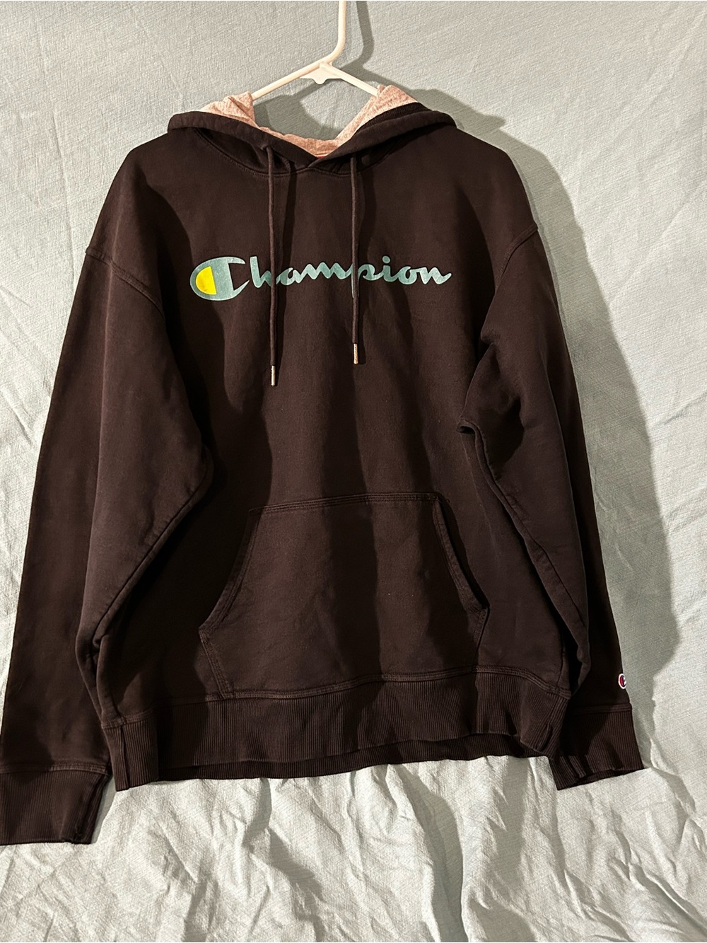 Champion Script Logo Pullover Hoodie Black XL